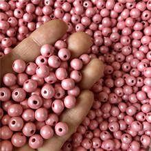 Pink Color Wooden Beads Round Spacer Natural Wood Charms For DIY Jewelry Making 6mm/8mm Nice Silver Plated 2024 - buy cheap