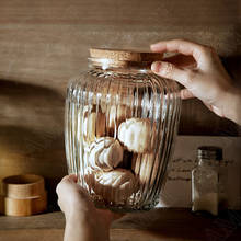 Jarro de almacenamiento de vidrio con tapa, dispensador de cereales y tanque de dulces, organizador de té, decoración de mesa de café en lata 2024 - compra barato