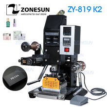 ZONESUN-máquina neumática para estampado de papel de aluminio en caliente, estampador automático de logotipos de cuero, ZS-819K2 2024 - compra barato