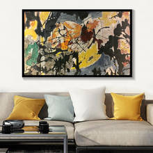 Pintura moderna abstrata à óleo jackson pollock, pintura em tela, cores, posteres e impressões, imagem de arte de parede para sala, decoração de casa, quadros 2024 - compre barato
