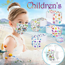 50pcs Disposable Fashion Print Cartoon Child Kids Face Mask Halloween Cosplay Nonwoven 3ply Earloop Face Mouth Masken Mascarilla 2024 - buy cheap