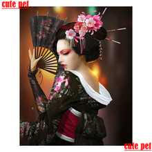 5D Painting Decoration Japanese Geisha diy Diamond Painting Wall Art Painting Cross stitch Kit Mosaic Pattern 3d wallpaper 2024 - buy cheap