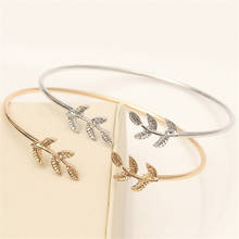 Fashion Simple Gold Silver Plated Cuff Bracelets For Women Leaves Bracelets Popular Open Bangle Bracelets 2024 - buy cheap