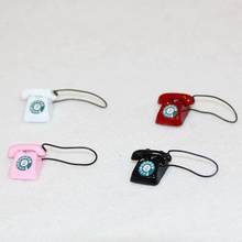 Casa de muñecas en miniatura, teléfono Retro, teléfono Vintage, accesorios para muñecas, blanco, rojo, rosa y negro, 1/12 2024 - compra barato