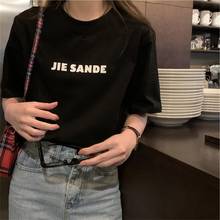 Camiseta feminina estilo japonês, blusa feminina estampada estilo kawaii, com letras ulzzang, vintage, roupa harajuku para mulheres 2024 - compre barato