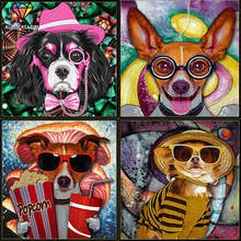 Full Round Diamond Painting Cartoon Dog 5D DIY Colorful Animal Diamond Embroidery Mosaic Cross Stitch Home Decoration Painting 2024 - buy cheap