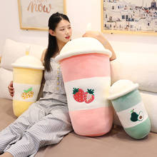 55-80cm Cartoon Real life Fruit Tea Cup Plush Toy Soft Nap Pillow Stuffed Food Milk Tea Shaped Doll for Kids Girls Birthday Gift 2024 - buy cheap