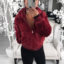 Fashion Women Faux Fur Coats 2020 Spring Warm Plush Hooded Jackets Female High Waist Slim Overcoat Clothes Outwear Plus Size 3XL 2024 - buy cheap