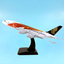 -Avión Airbus A380 de Singapur de aleación fundida a presión, escala 1:400, 18CM, modelo de aviación, exhibición coleccionable, colección de Juguetes 2024 - compra barato