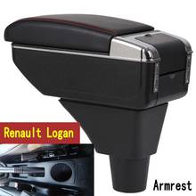 Para renault logan center console braço resto caixa de armazenamento conteúdo loja central com suporte copo cinzeiro interface usb 2017 2024 - compre barato