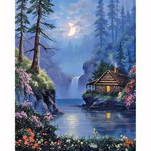 5D DIY Square Diamond Painting Full Diamond Embroidery Landscape Sale Forest Cabin Diamond Mosaic Cross Stitch Set Home Decor 2024 - buy cheap