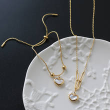 Ожерелье женское из титана, с золотом 18 карат, цепочкой в форме сердца, ювелирные изделия из нержавеющей стали 2024 - купить недорого