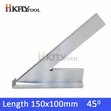 150x100mm Stainless Steel 45 Degree Miter Angle Corner Ruler Wide Base Gauge Measuring Tools DIN875/2 Standard With Stop 2024 - buy cheap
