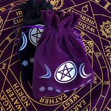 Velvet Moon Phase Tarot Oracle Cards Storage Bag Runes Constellation Witch Divination Accessories Jewelry Dice Drawstring Packag 2024 - buy cheap