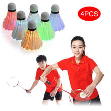 4 Pcs LED Badminton Shuttlecocks Lighting Birdies Shuttlecock Glowing Badminton for Outdoor Sports NIN668 2024 - buy cheap