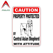 Aliauto Property Protected By Central Asian Shepherd Dog Personality Retro-reflective Car Sticker Decals Accessories,14cm*10cm 2024 - buy cheap