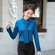 Fashion OL Styles Ladies Office Blouses Shirts for Women Business Work Wear Long Sleeve High Quality Fabric Blouse Tops Clothes 2024 - buy cheap