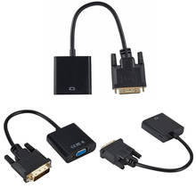 Convertidor de vídeo DVI macho a VGA hembra, Cable adaptador DVI 24 + 1 de 15 Pines, DVI-D a VGA, 1080P, convertidor activo de DVI-D a VGA 2024 - compra barato