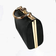 Quadro de bolsa de mão de metal feminino, acessórios de bolsa de mão moldura da bolsa do quadro do beijo fecho de hardware caixa embreagens alça de bolsa 2024 - compre barato