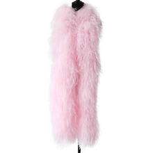 Penas de avestruz rosa de 2 metros, boá, 20 camadas, alta qualidade, tingidas, xale para roupas de casamento diy, decoração, costura, artesanato 2024 - compre barato