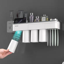 Soporte magnético de adsorción para cepillo de dientes, taza invertida, montaje en pared, estante de almacenamiento para limpiador de baño, juego de accesorios de baño 2024 - compra barato