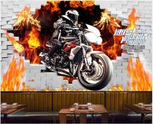 3d wallpaper custom photo any size mural Motorcycle flame breaking wall speed background room home decor wallpaper for walls 3 d 2024 - buy cheap