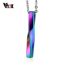 Vnox Stylish Twisted Bar Pendant Necklace for Men Unisex Stainless Steel M bius Band Design Multi Color Male Jewellry 20" Chain 2024 - buy cheap