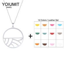 Cremo DIY  Chain Necklaces Round Interchangeable Leather Set  Pendant Stainless Steel Necklace Round Charm  For Women 2024 - buy cheap