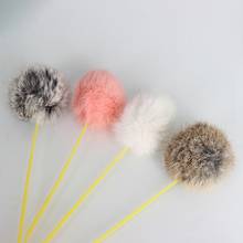 Cat Teaser Wand Toy Fluffy Artificial Fur Kitten Toy Cat Interactive Toy Kitten Teaser Stick Pet Training Toy Cat Scratching Toy 2024 - buy cheap