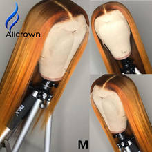 ALICROWN 13*6 кружевные передние человеческие волосы парики с детскими волосами 8 "-24" бразильские не Реми средний коэффициент волос парики 130% плотность 2024 - купить недорого