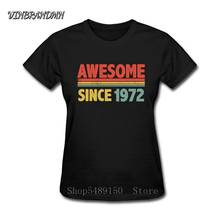 Vintage Best Mother's Birthday Gifts Casual Brand Female T-Shirt New Arrival Born in 1972 Women Tshirt Classic Print Top T Shirt 2024 - buy cheap