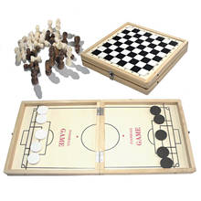 Fast Sling Puck Game,Wooden Hockey Table Game,Foosball Winner Board Game for Parent-Child,Folded into a Chess,2 in 1 2024 - buy cheap