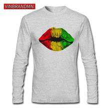 Legal sexy rastafarian lábios tshirt vintage engraçado reggae batom masculino camiseta jamaica rasta beijo camiseta áfrica estilo roupas 2024 - compre barato