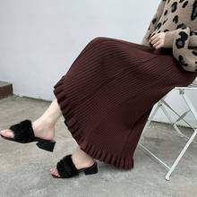 2020 новые юбки с высокой талией Женские однотонные винтажные Повседневные свитера вязаная юбка Женская эластичная юбка Faldas Mujer K256 размера плюс 4xl 2024 - купить недорого