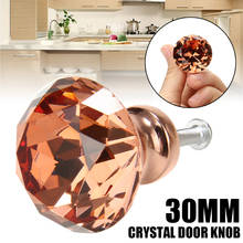 1Pcs Crystal Pull Handle Rose Gold Cabinet Wardrobe Drawer Door Knob with Scew Hardware For Kitchen Furniture Pulls 2024 - buy cheap