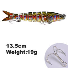 13.5cm 19g 8-Segment Sinking Wobblers Fishing Lure Artificial Hard Bait Tackle for Pike Crankbaits Swimbait 1pcs 2024 - buy cheap