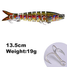 13.5cm 19g 8-segmento naufrágio wobblers isca de pesca artificial duro isca equipamento para pique crankbaits swimbait 1 peças 2024 - compre barato