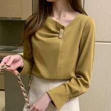 Female Chiffon Shirt 2021 Spring New Korean Women Long Sleeve Blouse Shirts Office Blouses Lady OL Style Tops Female Clothing 2024 - buy cheap