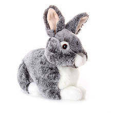 Conejo de liebre gris y blanco para niños, muñeco de peluche suave de simulación, Animal de peluche, mascota, regalo de cumpleaños y Navidad 2024 - compra barato