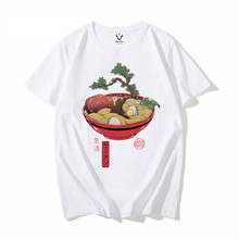 Japanese Ukiyoe style Bonsai Ramen t-shirt homme casual Harajuku short sleeve t shirt men white vintage tshirt unisex streetwear 2024 - buy cheap