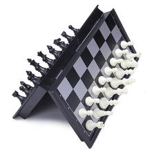 Juego de ajedrez magnético de plástico, tablero de ajedrez internacional plegable, caderas magnéticas, piezas de ajedrez de plástico, juego de ajedrez de viaje I2 2024 - compra barato
