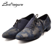 Ladingwu Sneakers Dance Shoes Men Shoes Square Dance Social Ballroom Latin Shoes Camouflage Suede Modern Shoe Hot Blue Brown 2024 - buy cheap