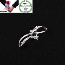 Hxomzj rr1071 anel de ouro branco, joias para mulheres, presentes de aniversário, festa de casamento, estrela, zircão aaa 18k 2024 - compre barato