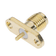 Conector de brida de Panel SMA hembra de 2 agujeros con Terminal de poste de soldadura, conector RF, 1 ud. 2024 - compra barato