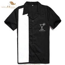 SISHION-L-3XL de manga corta para hombre, ropa informal de algodón, color negro, rojo, Rockabilly, talla grande, ST126 2024 - compra barato