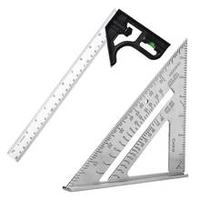 Regla triangular de 7 pulgadas, transportador de ángulo de aleación de aluminio, regla de medición cuadrada métrica de velocidad para herramientas de marcos de construcción, medidores 2024 - compra barato