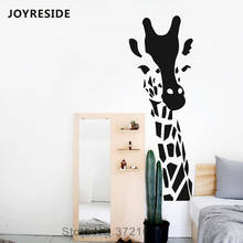 Joyresive-calcomanías de pared con cabeza de jirafa para habitación de bebé, calcomanías artísticas de diseño de vinilo para el hogar y dormitorio de niños, papel tapiz de jirafa, WM476 2024 - compra barato