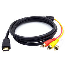 1.5M HDMI-compatible Male to 3RCA AV Composite Male M/M Connector Adapter Cable Cord Transmitter 2024 - buy cheap