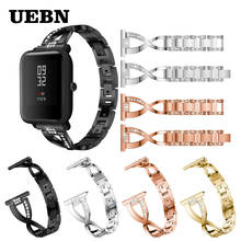 UEBN 20mm 22mm stainless steel Diamond Band For Xiaomi Amazfit Bip Replacement Strap for Huami Amazfit GTR 42mm 47mm watchband 2024 - buy cheap