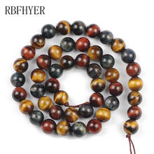 RBFHYER 4 6 8 10 12MM multicolor Tiger Eye Natural Stone Round Spacer Loose beads for DIY Jewelry Bracelet Accessories Making 15 2024 - buy cheap